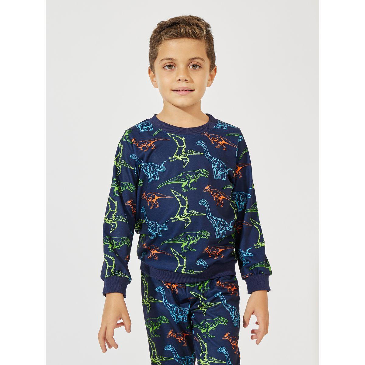Styli Dinosaur Printed Light Weight Sweatshirt & Jogger Set-boys-clothing-setsandcoords-image-2