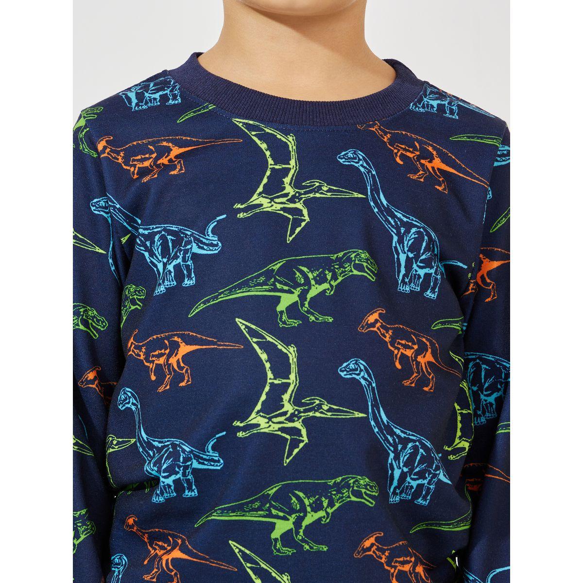 Styli Dinosaur Printed Light Weight Sweatshirt & Jogger Set-boys-clothing-setsandcoords-image-3