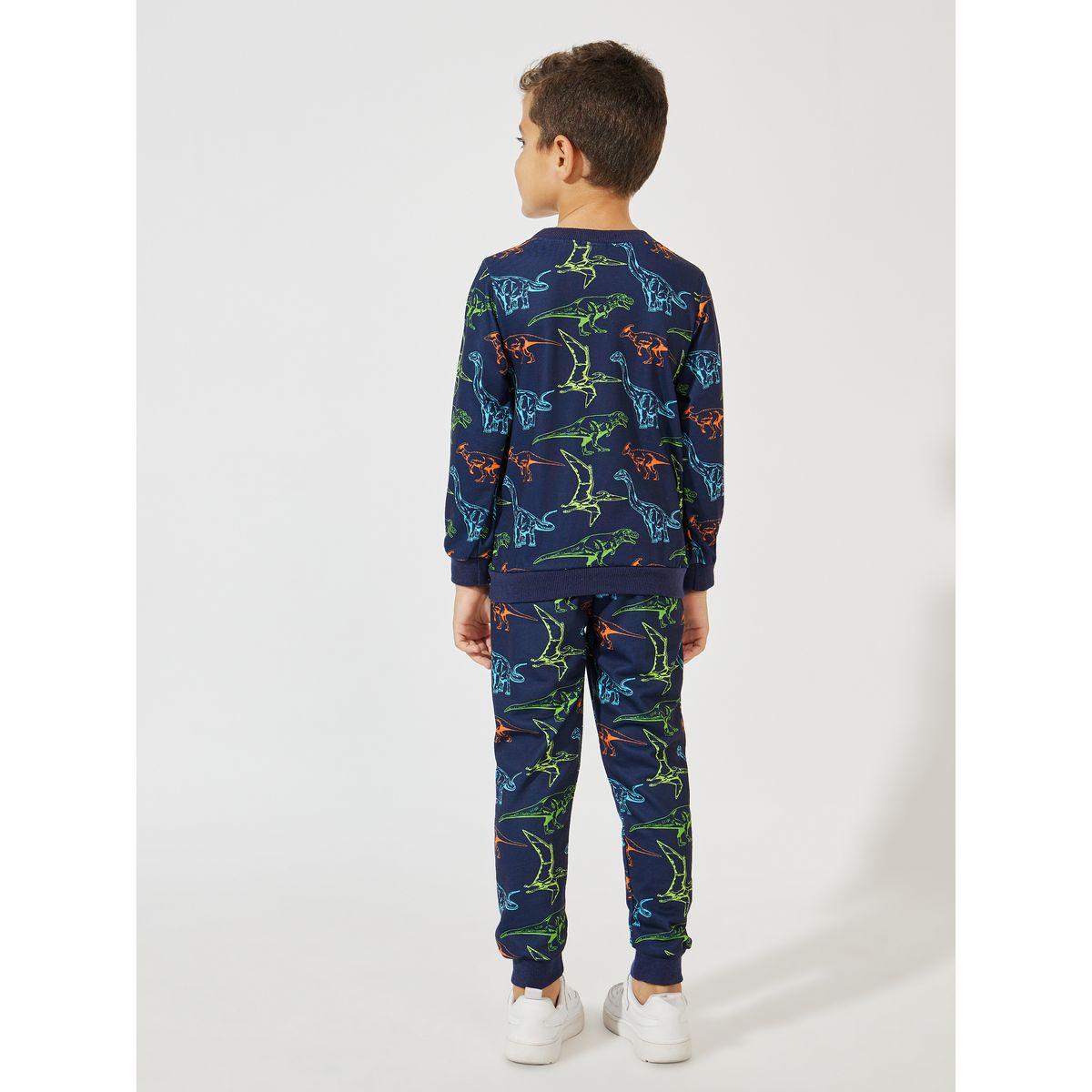 Styli Dinosaur Printed Light Weight Sweatshirt & Jogger Set-boys-clothing-setsandcoords-image-4