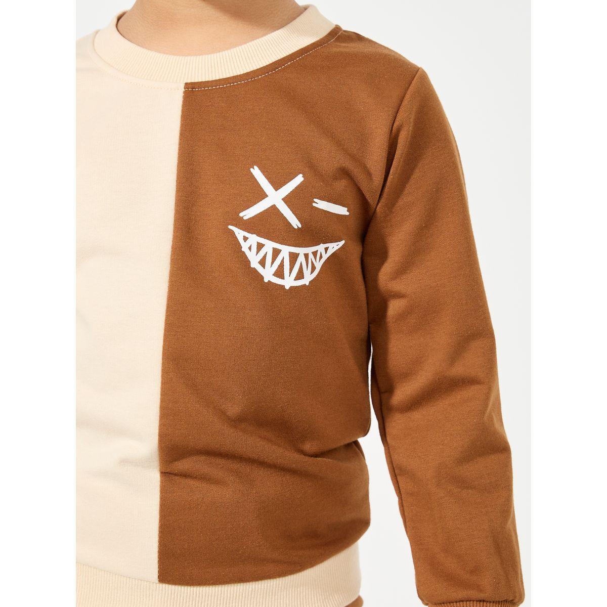 Styli Printed Color Block Lightweight Sweatshirt & Joggers Set-boys-clothing-setsandcoords-image-3
