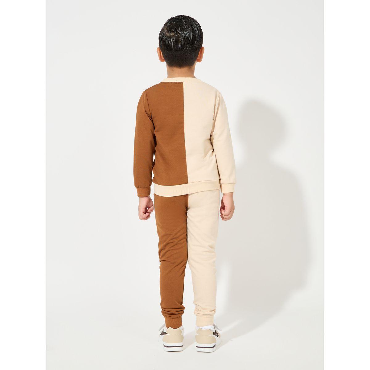 Styli Printed Color Block Lightweight Sweatshirt & Joggers Set-boys-clothing-setsandcoords-image-4