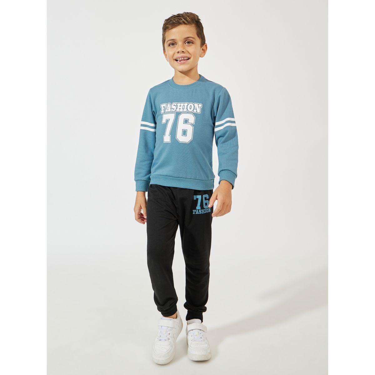 Styli Varsity Print Lightweight Sweatshirt & Joggers Set-boys-clothing-setsandcoords-image-1