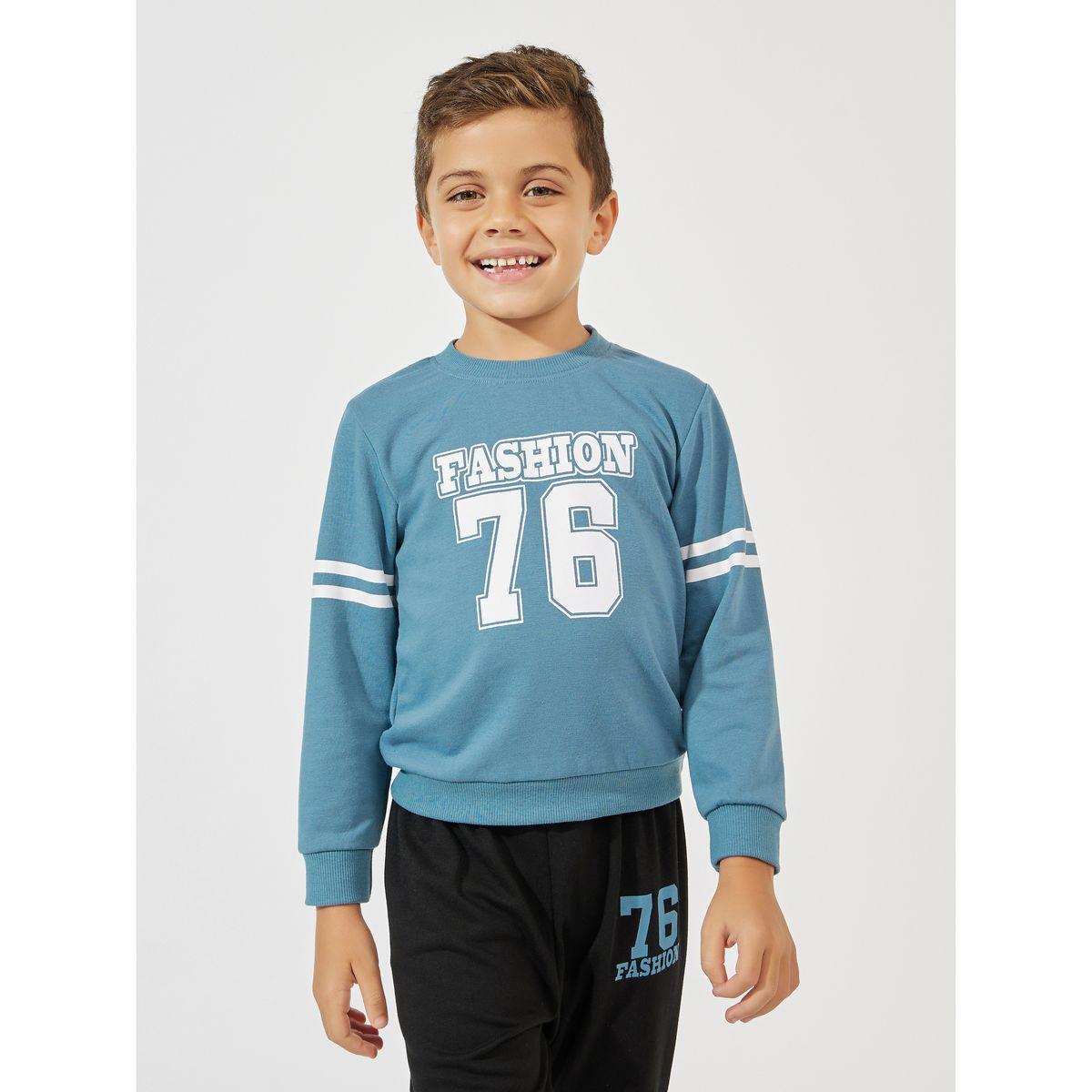 Styli Varsity Print Lightweight Sweatshirt & Joggers Set-boys-clothing-setsandcoords-image-2