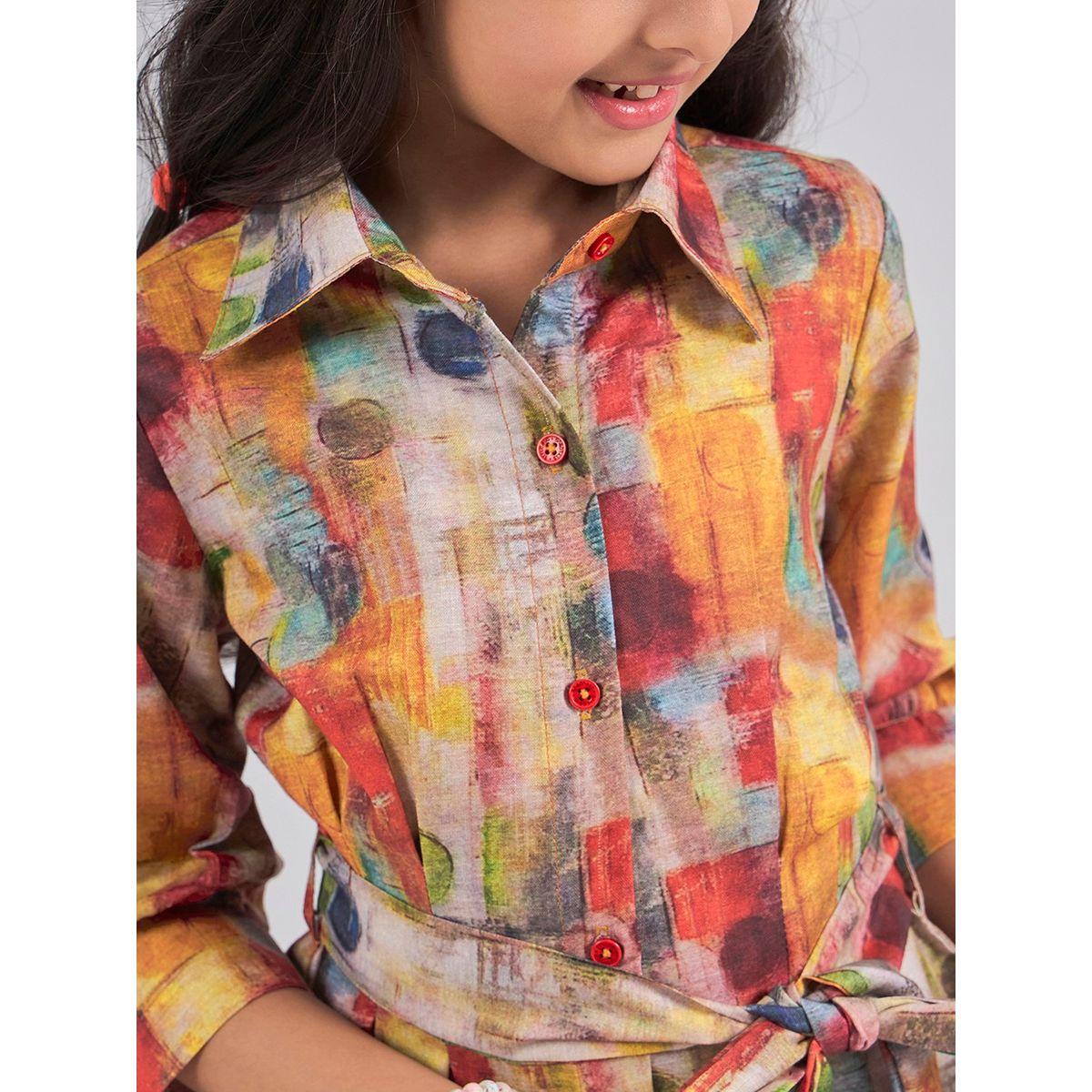 فستان قصير مطبع بطبعة مجردة ستايلو بَج × ستايلي-girls-clothing-dressesandjumpsuits-image-6