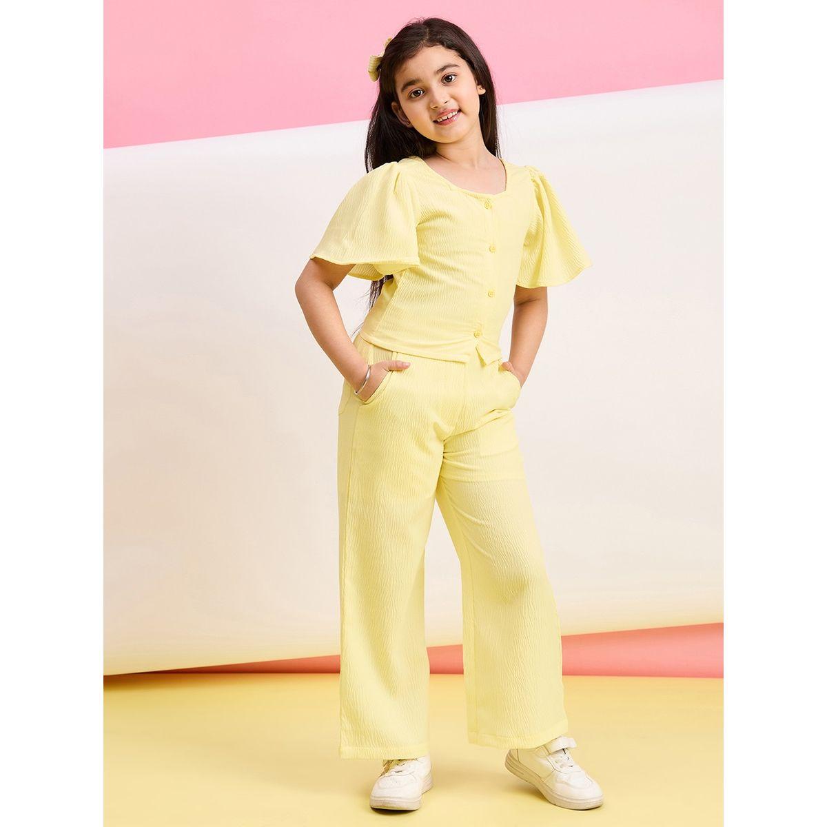 Stylo Bug X Styli Solid Square Neck Casual Top & Pants Set-girls-clothing-setsandcoords-image-1
