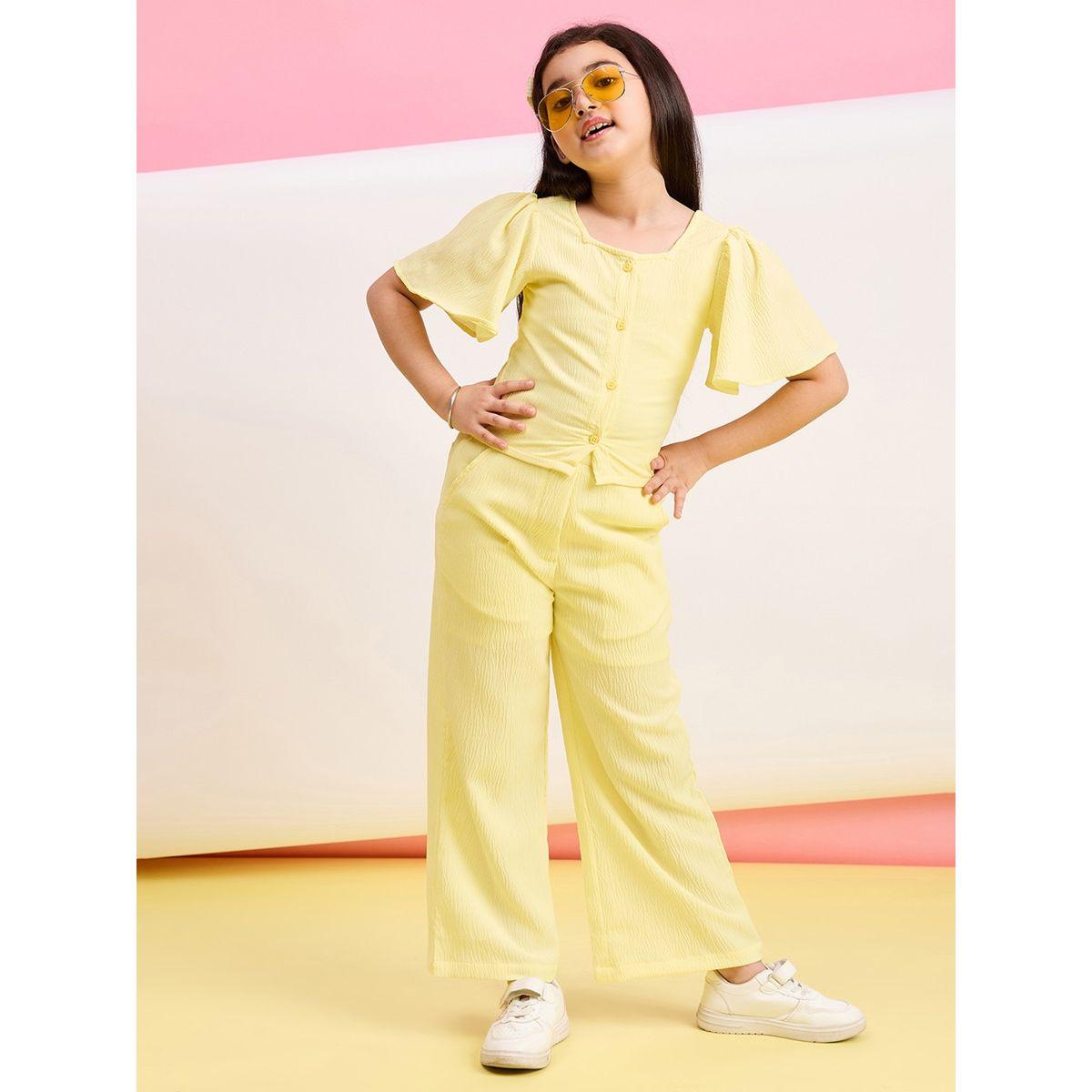 Stylo Bug X Styli Solid Square Neck Casual Top & Pants Set-girls-clothing-setsandcoords-image-2