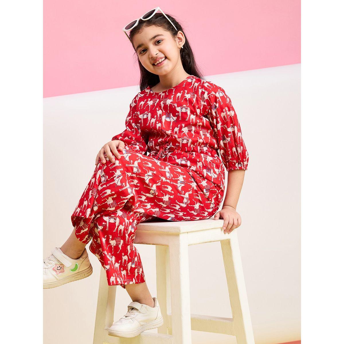 Stylo Bug X Styli Animal Print 3/4 Sleeves Top & Pants Set-girls-clothing-setsandcoords-image-7