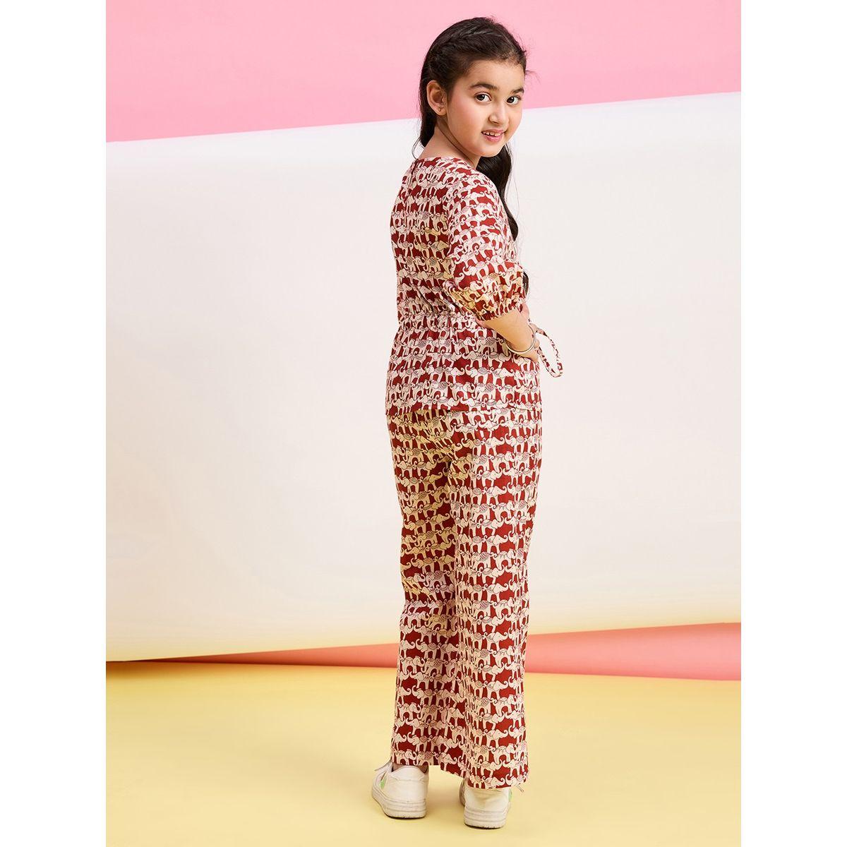 Stylo Bug X Styli Animal Print 3/4 Sleeves Top & Pants Set-girls-clothing-setsandcoords-image-4