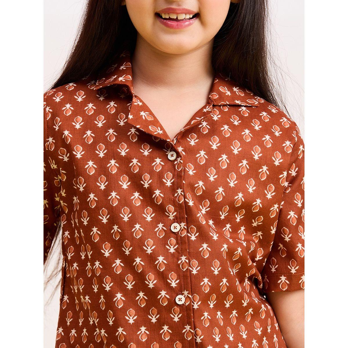 Stylo Bug X Styli All Over Print Buttoned Shirt & Pants Set-girls-clothing-setsandcoords-image-5