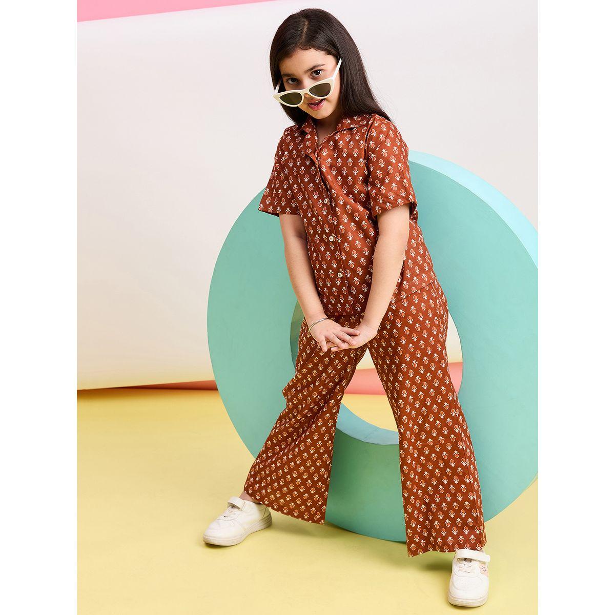Stylo Bug X Styli All Over Print Buttoned Shirt & Pants Set-girls-clothing-setsandcoords-image-7