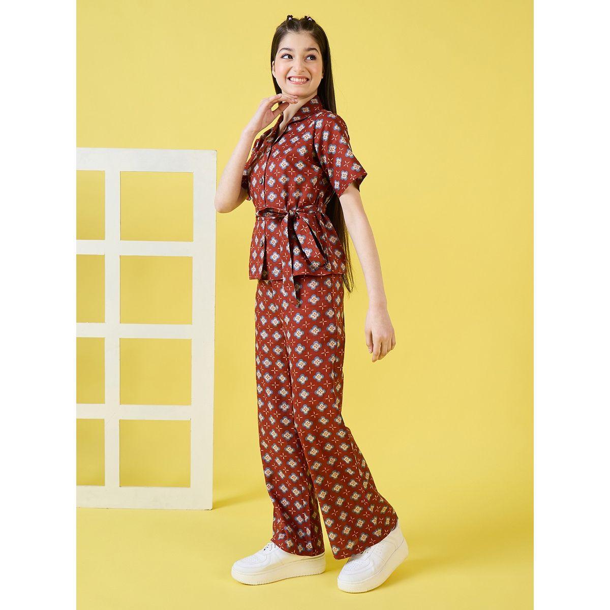 مجموعة من بنطال وبلوزة مطبعة بزهور ستايلو بَج × ستايلي-girls-clothing-setsandcoords-image-3