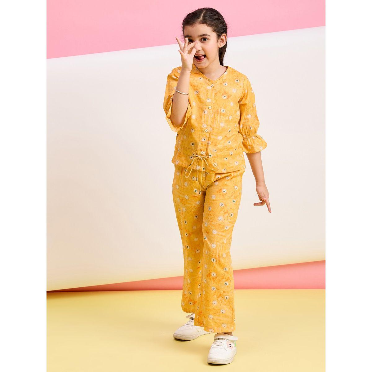 Stylo Bug X Styli Floral Print 3/4 Sleeves Top & Pants Set-girls-clothing-setsandcoords-image-1