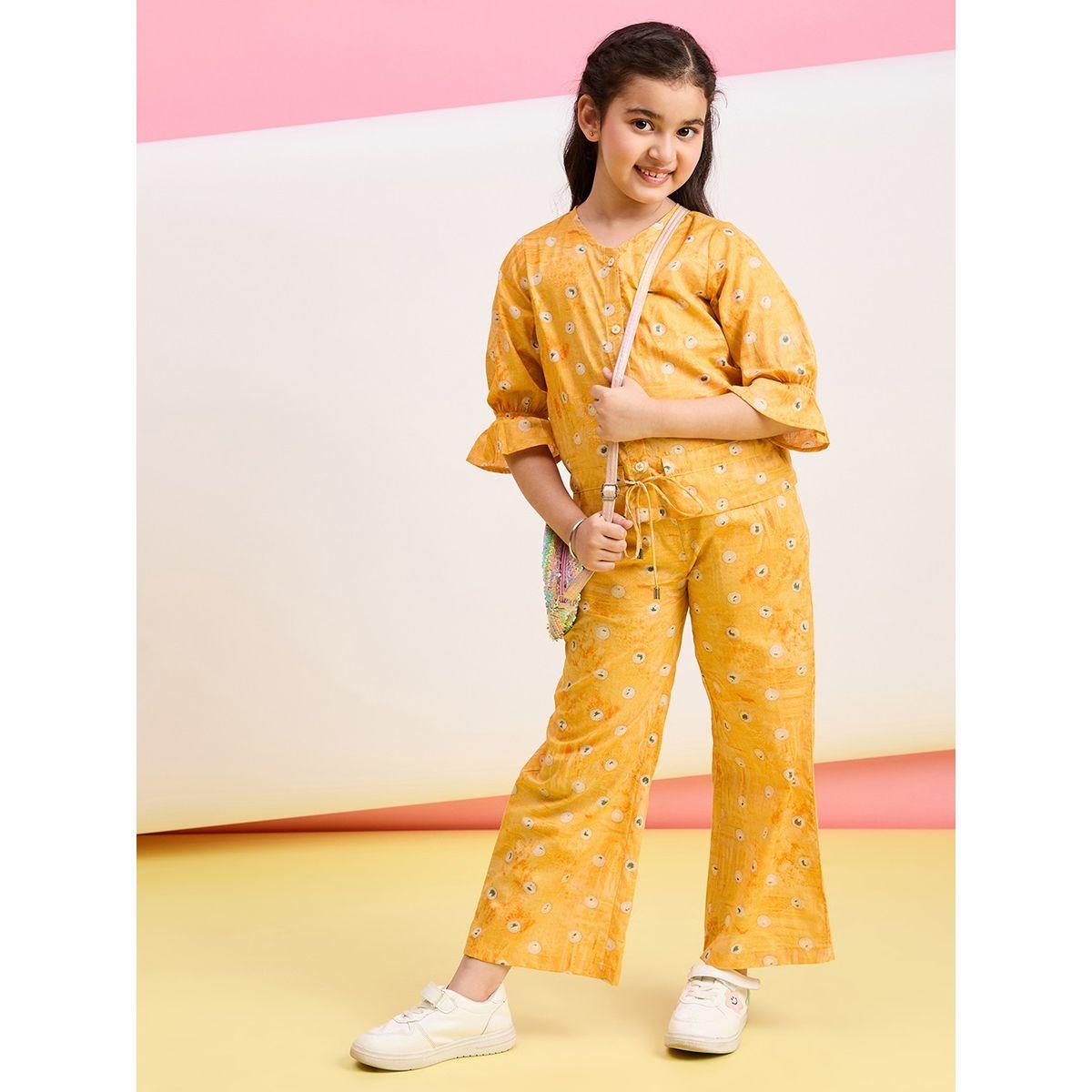 Stylo Bug X Styli Floral Print 3/4 Sleeves Top & Pants Set-girls-clothing-setsandcoords-image-2