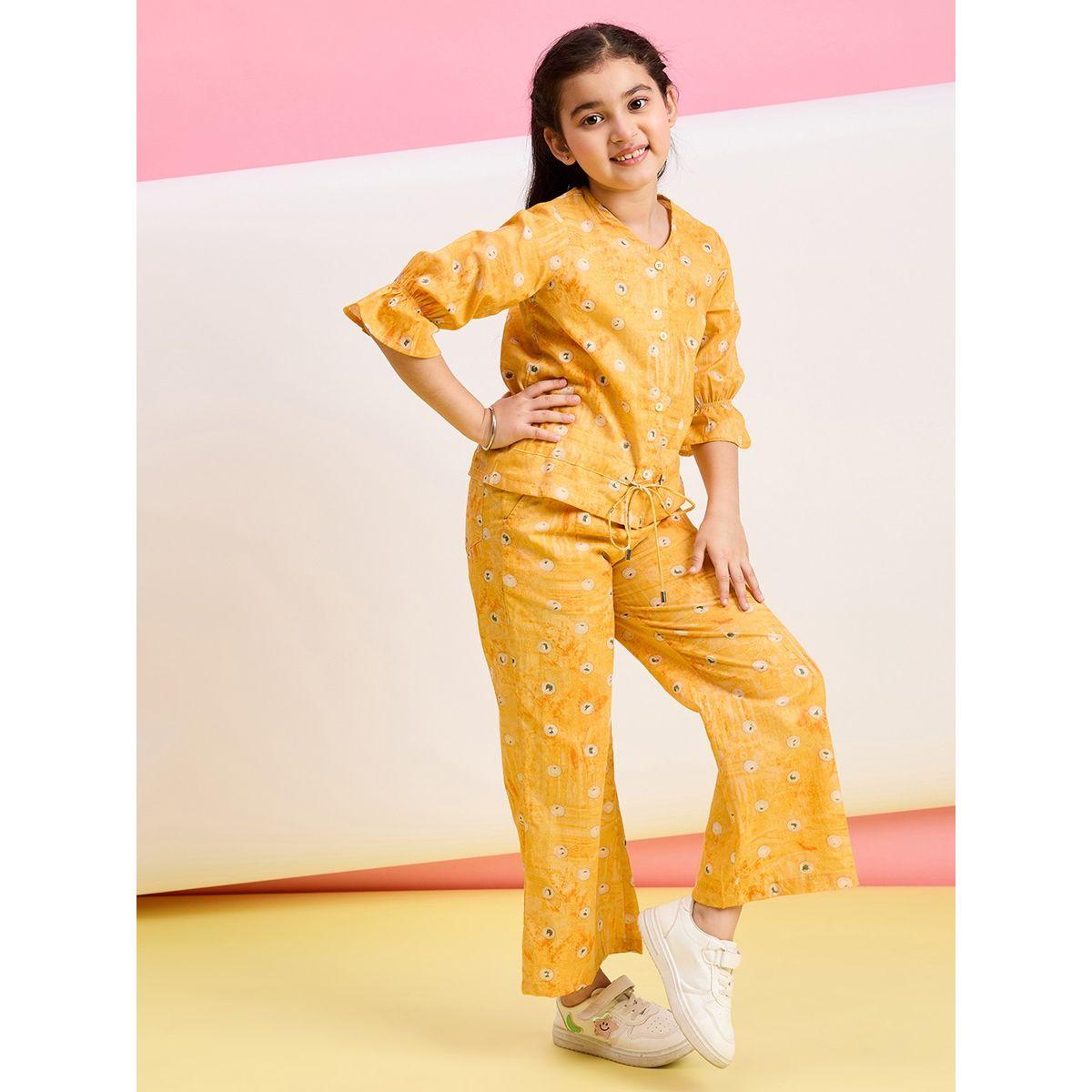 Stylo Bug X Styli Floral Print 3/4 Sleeves Top & Pants Set-girls-clothing-setsandcoords-image-3