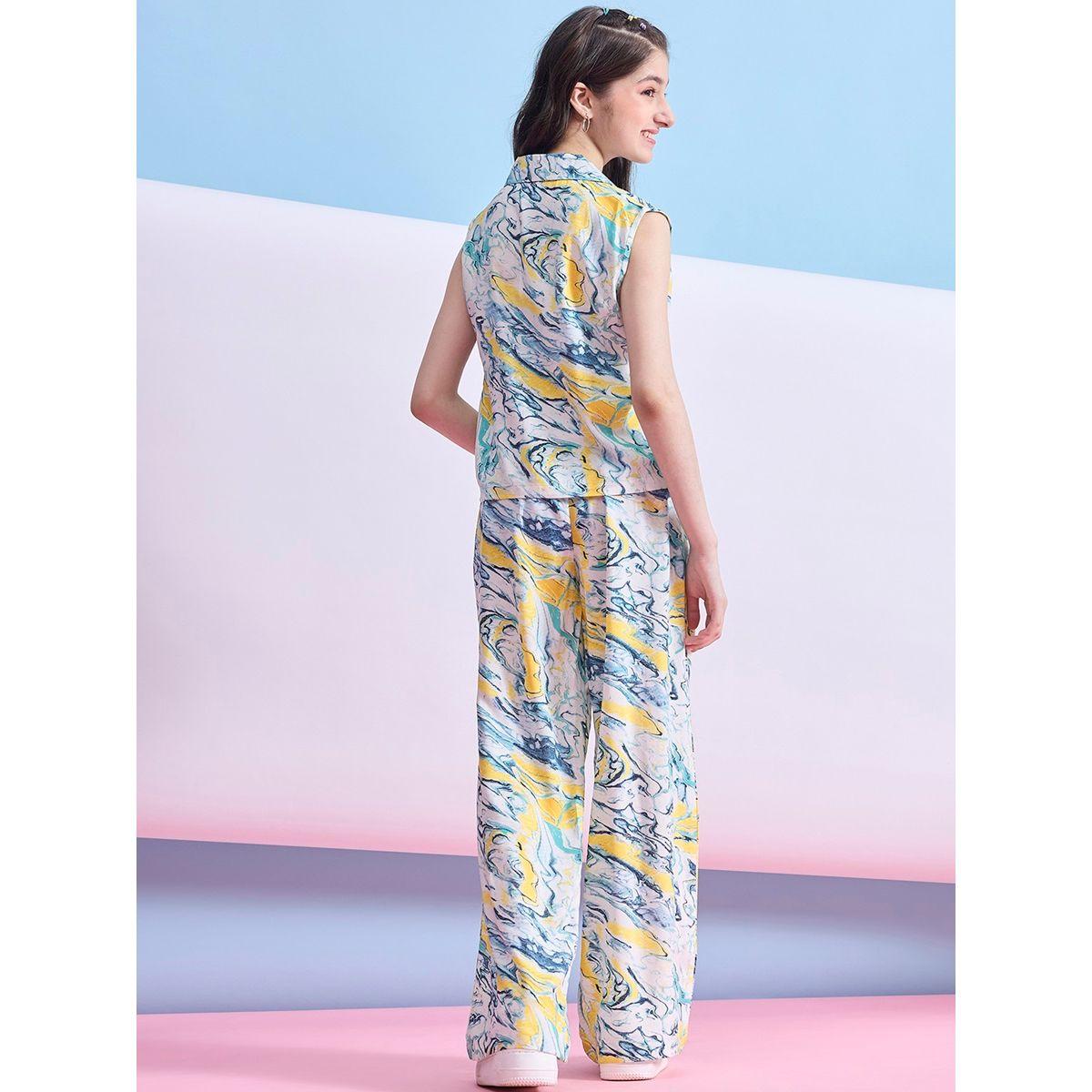 Stylo Bug X Styli Marble Print Patch Pocket Top & Pants Set-girls-clothing-setsandcoords-image-4