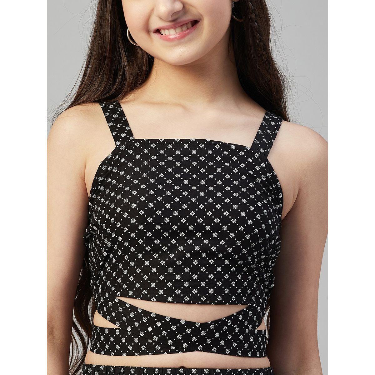 مجموعة من شورت مع بلوزة قصيرة بطبعة زهور صغيرة ستايلو بَج × ستايلي-girls-clothing-setsandcoords-image-6