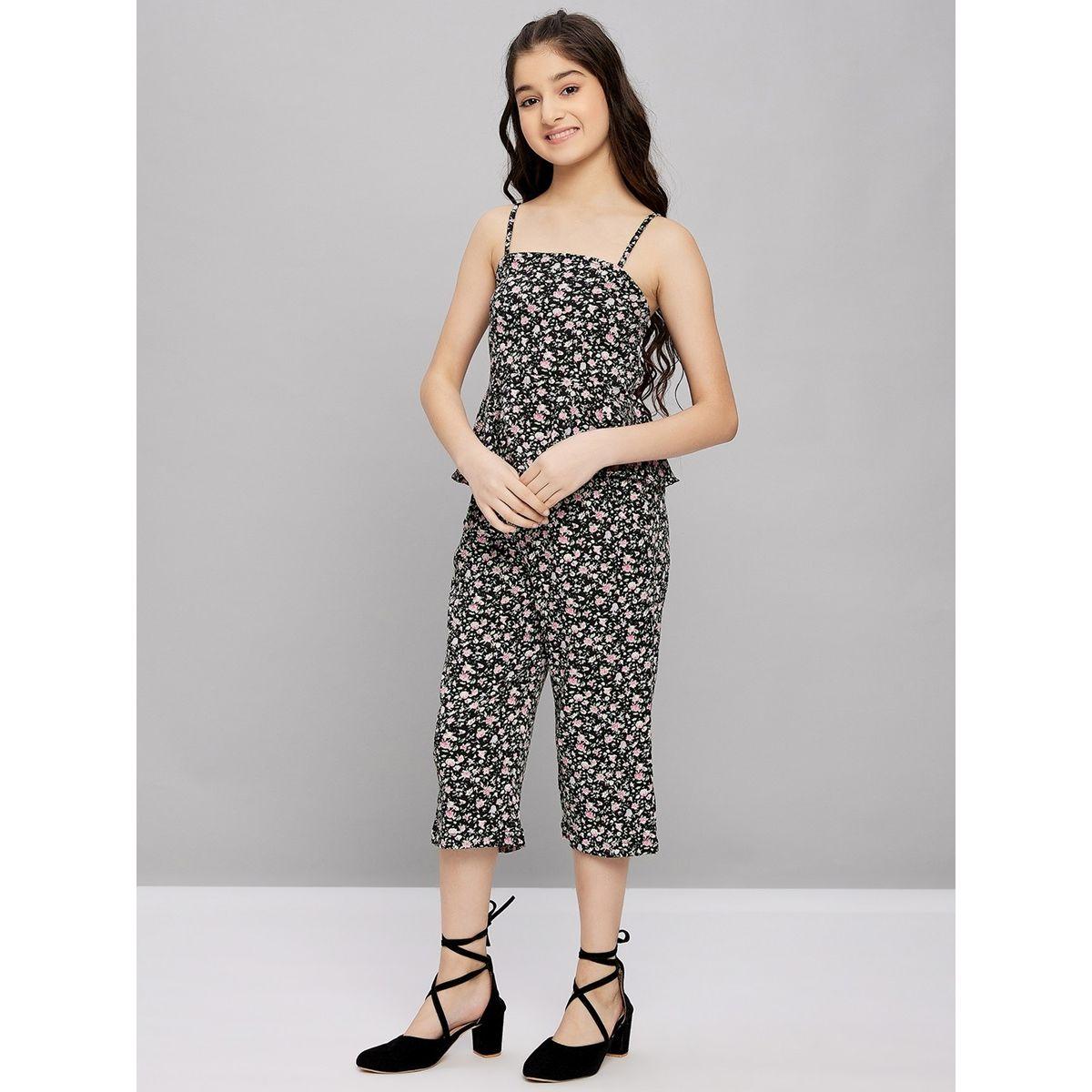 Stylo Bug X Styli All Over Print Square Neck Top & Cropped Pants Set-girls-clothing-setsandcoords-image-3