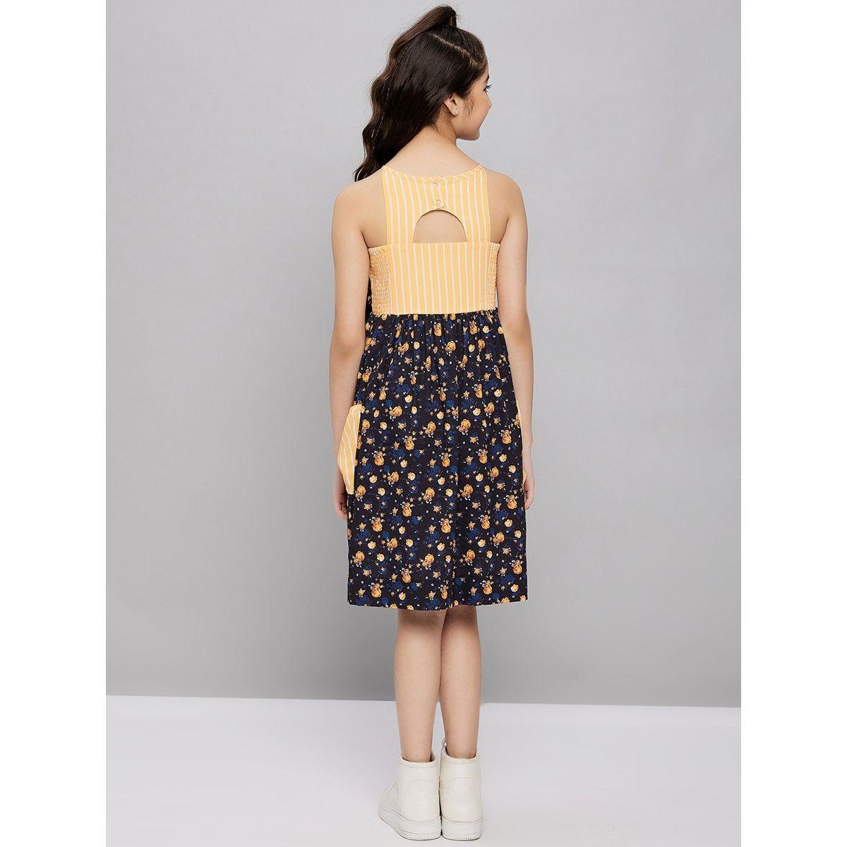 Stylo Bug X Styli Striped Printed Strappy A-Line Dress-girls-clothing-dressesandjumpsuits-image-5