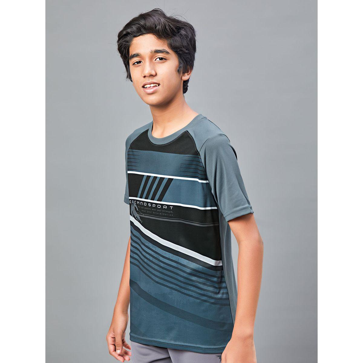 تيشيرت مطبع بقصة سليم فت تكنوسبورت × ستايلي-boys-clothing-tshirtsandpolos-image-2