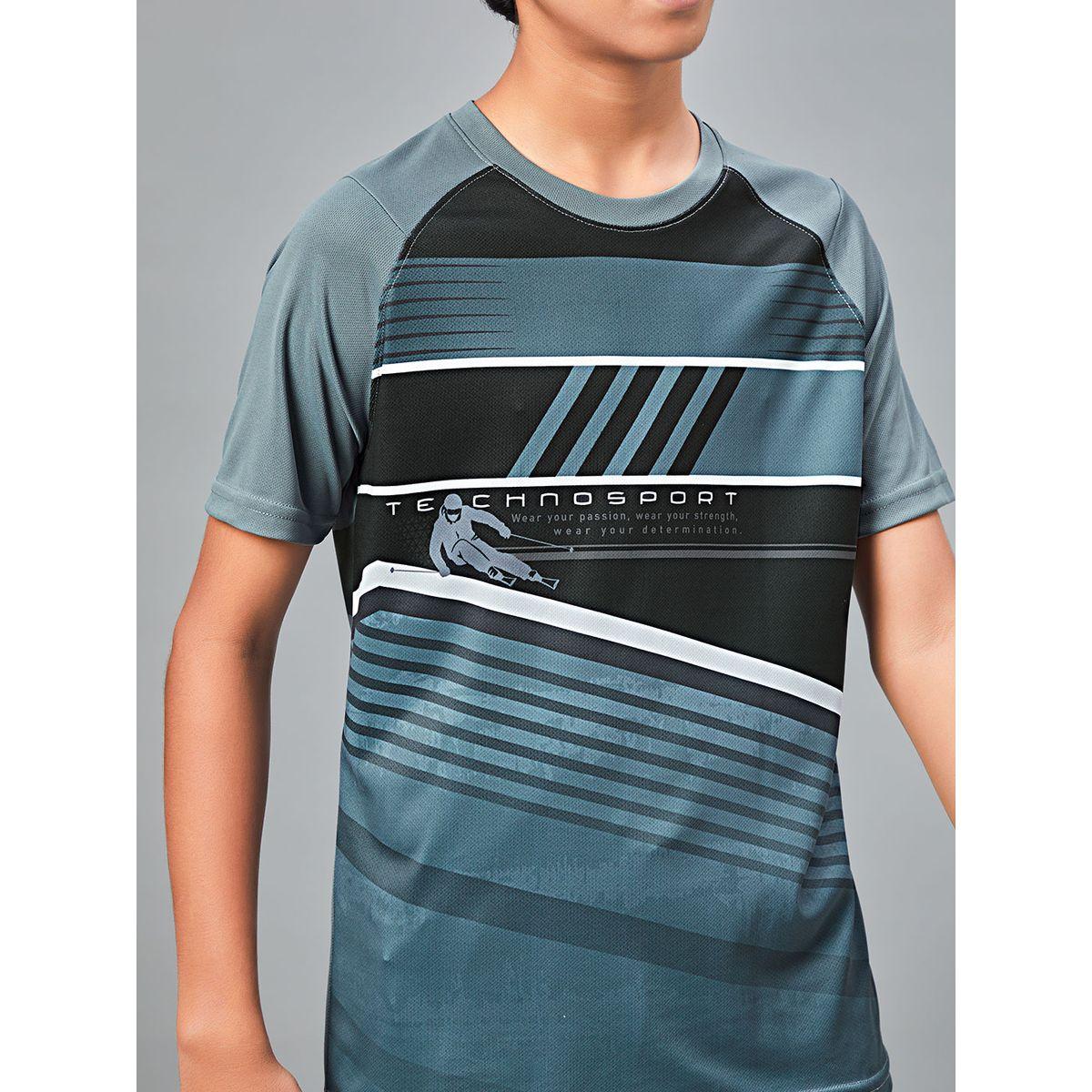تيشيرت مطبع بقصة سليم فت تكنوسبورت × ستايلي-boys-clothing-tshirtsandpolos-image-4