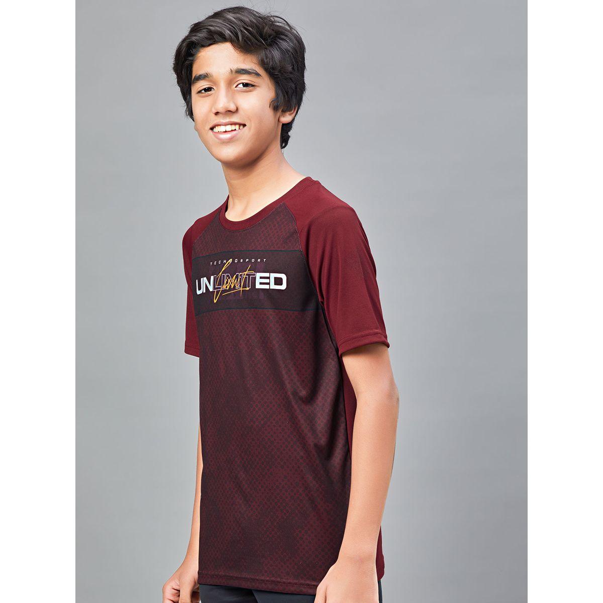 تيشيرت مطبع بقصة سليم فت تكنوسبورت × ستايلي-boys-clothing-tshirtsandpolos-image-2