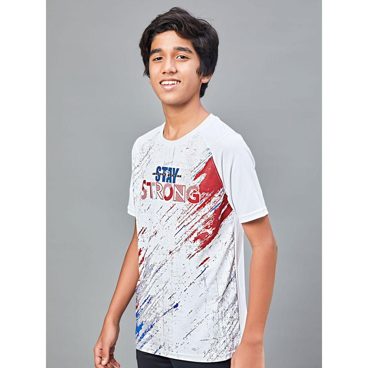 تيشيرت مطبع بقصة سليم فت تكنوسبورت × ستايلي-boys-clothing-tshirtsandpolos-image-2