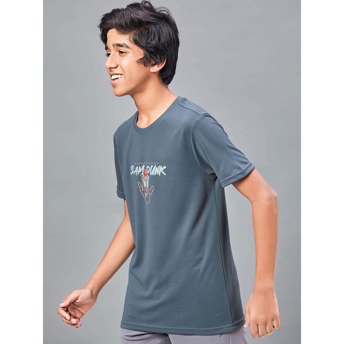 تيشيرت بياقة دائرية وقصة سليم فت تكنوسبورت × ستايلي-boys-clothing-tshirtsandpolos-image-2