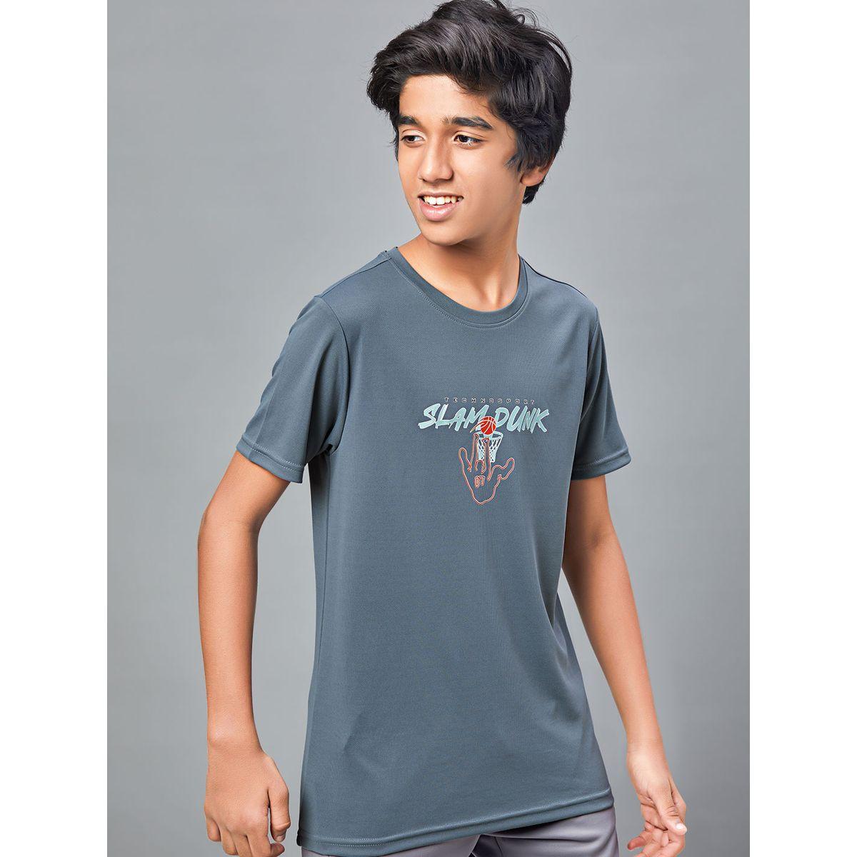 تيشيرت بياقة دائرية وقصة سليم فت تكنوسبورت × ستايلي-boys-clothing-tshirtsandpolos-image-3