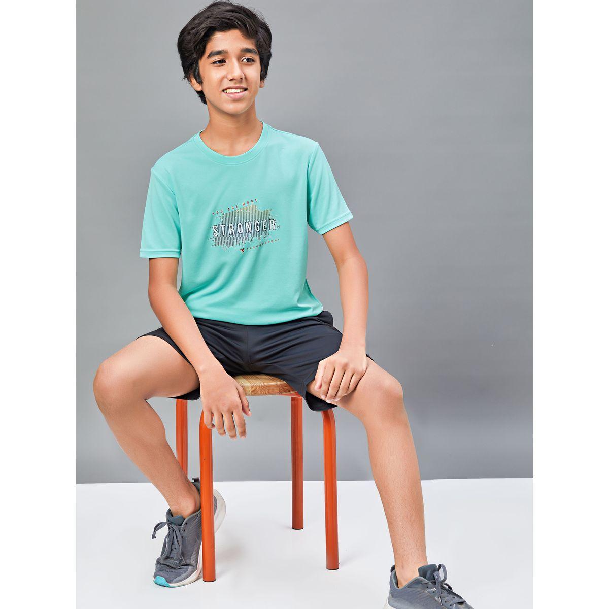 تيشيرت بياقة دائرية وقصة سليم فت تكنوسبورت × ستايلي-boys-clothing-tshirtsandpolos-image-6