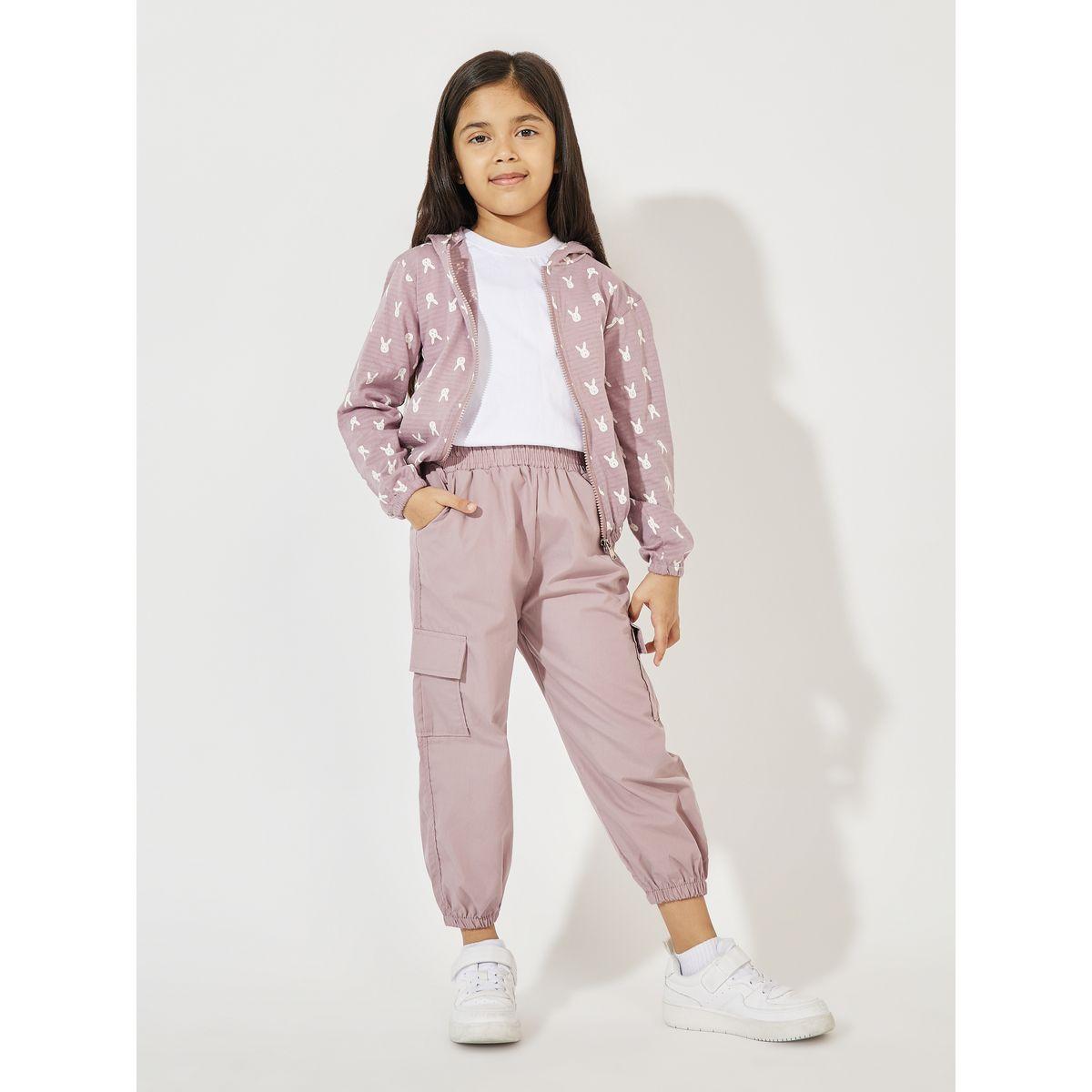 Styli Rabbit Print Hooded Zip Up Jacket-baby-girls-clothing-sweatshirts-image-2