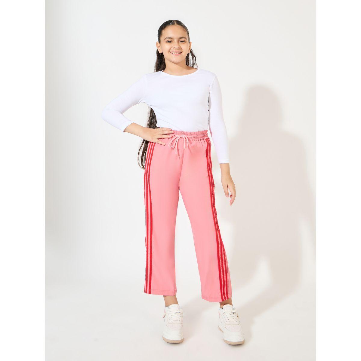 بنطال مزين باشرطة مع رباط خصر-girls-clothing-bottoms-trousers-image-3