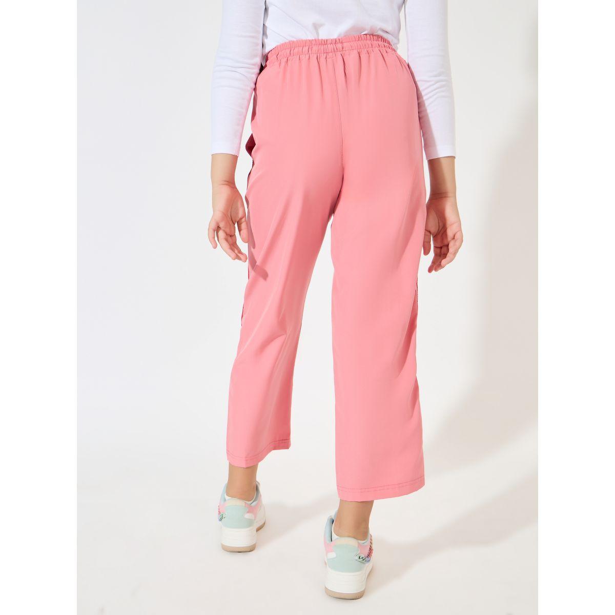بنطال مزين باشرطة مع رباط خصر-girls-clothing-bottoms-trousers-image-1