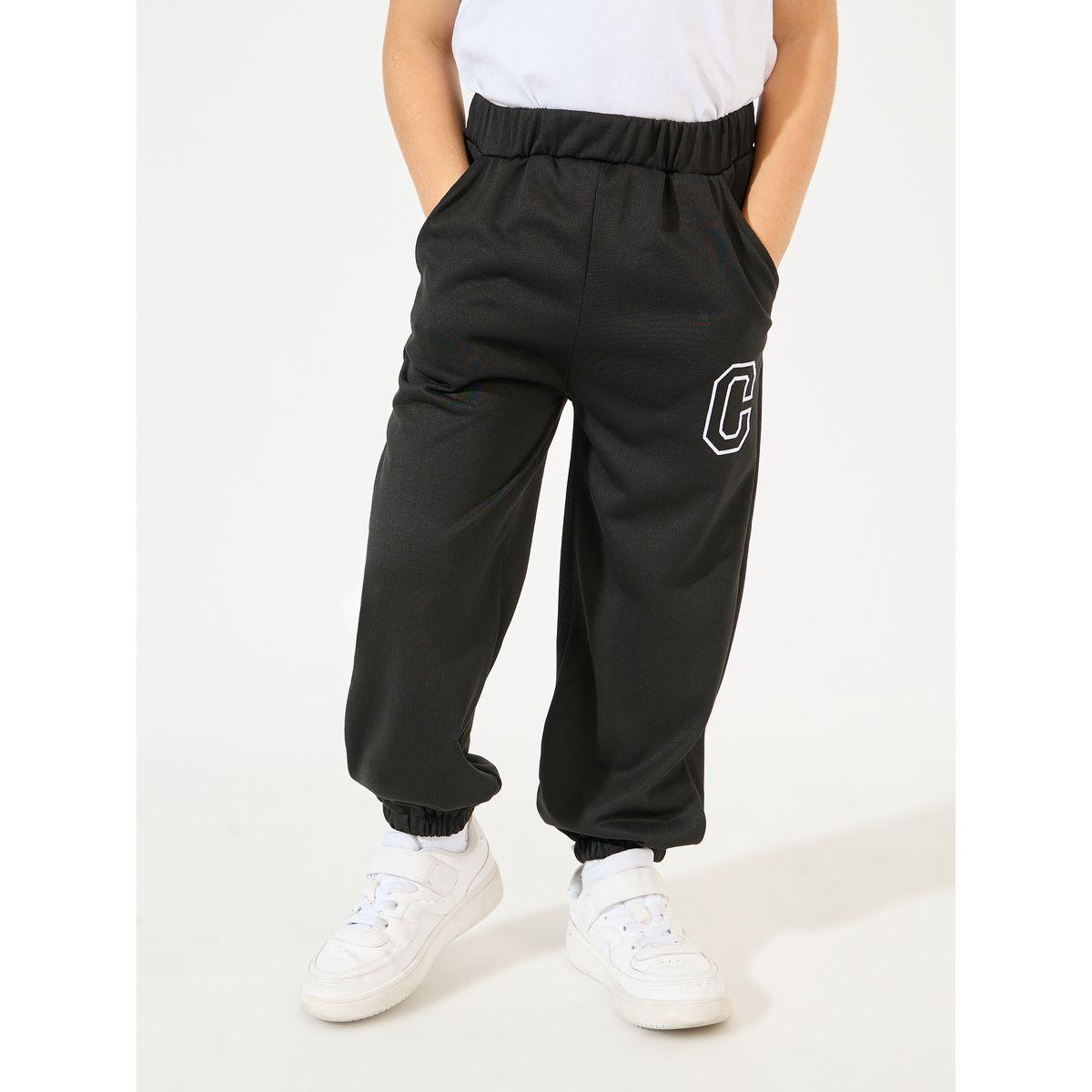 Styli Letter Embroidery Slant Pocket Lightweight Joggers-boys-clothing-bottoms-joggersandtrackpants-image-1