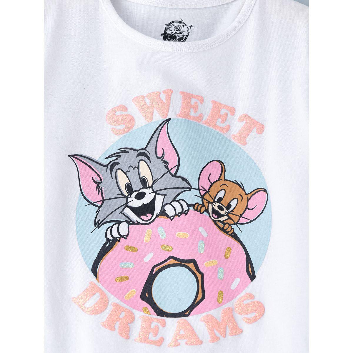 طقم من بنطال بيجاما مع تيشيرت بطبعة توم وجيري أوربان هُول × ستايلي-girls-clothing-nightwear-image-2