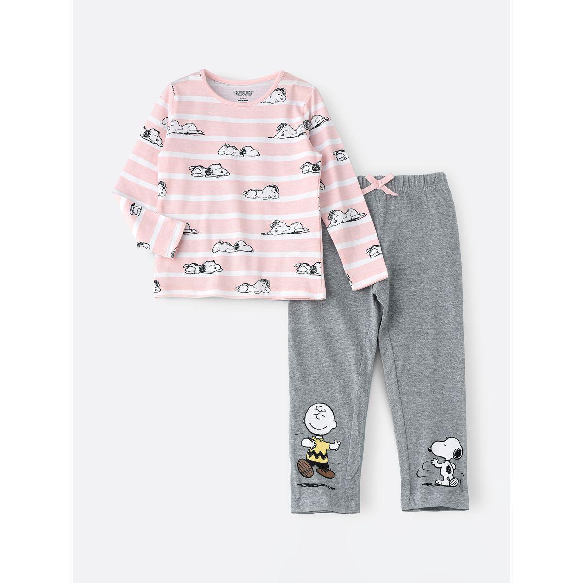 طقم من بنطال بيجاما مع تيشيرت بطبعة سنوبي وشارلي أوربان هُول × ستايلي-girls-clothing-nightwear-image-1