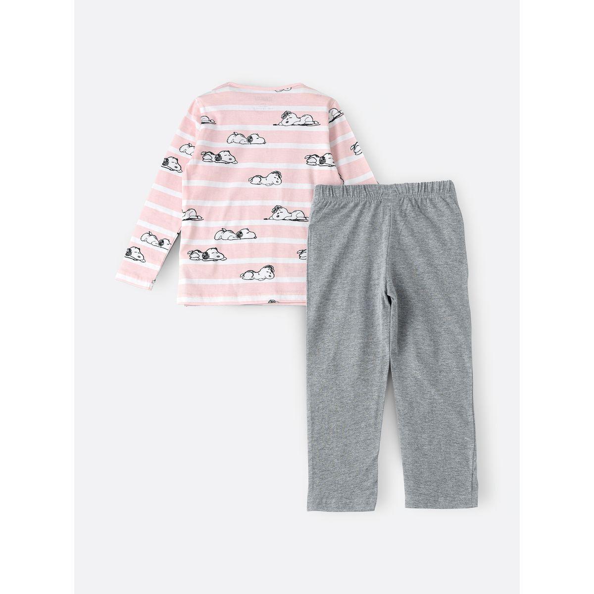 URBAN HAUL X Styli  Snoopy & Charlie Brown Graphic T-Shirt & Pyjama Set-girls-clothing-nightwear-image-3