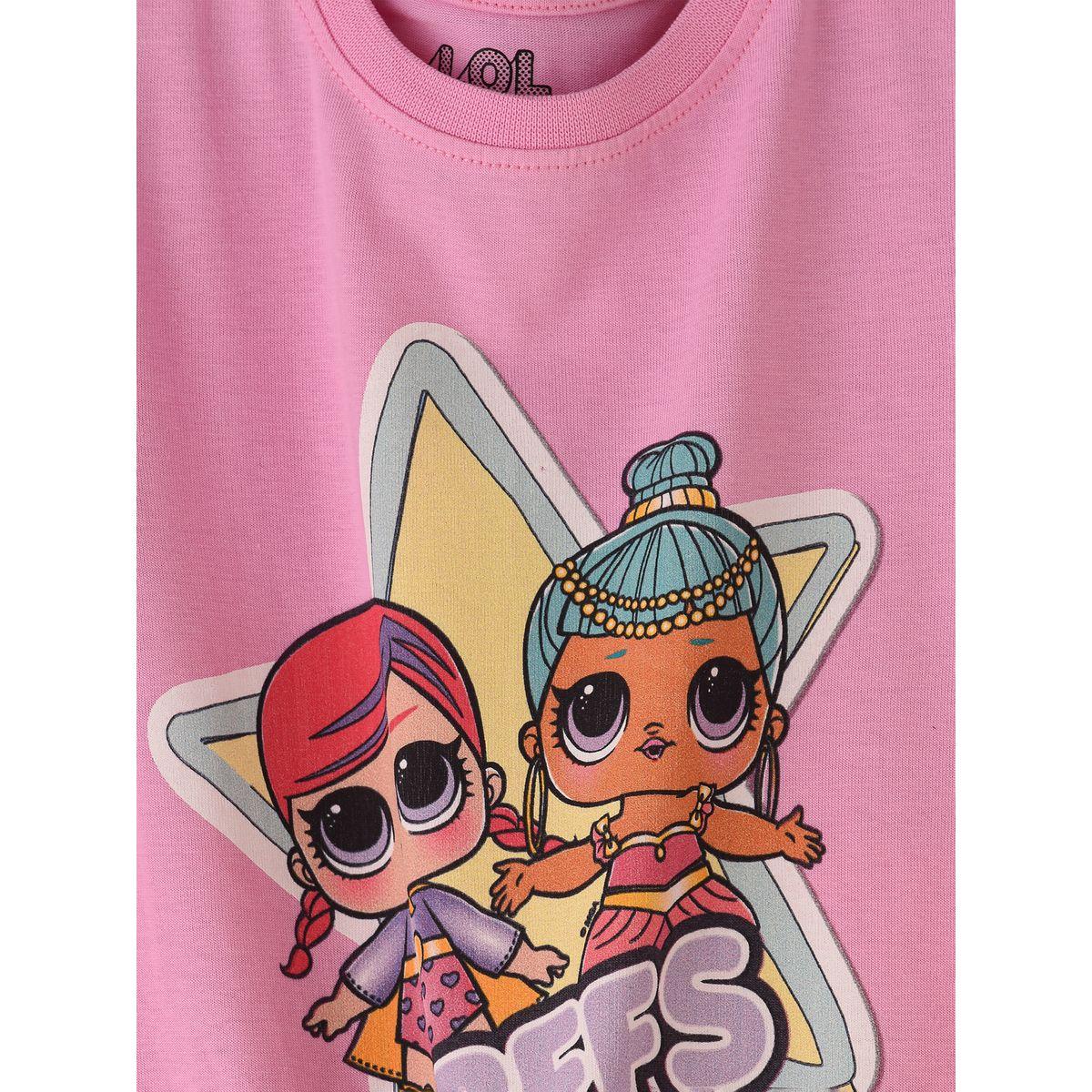 URBAN HAUL X Styli  LOL Surprise Print T-Shirt & Pyjama Set-girls-clothing-nightwear-image-2
