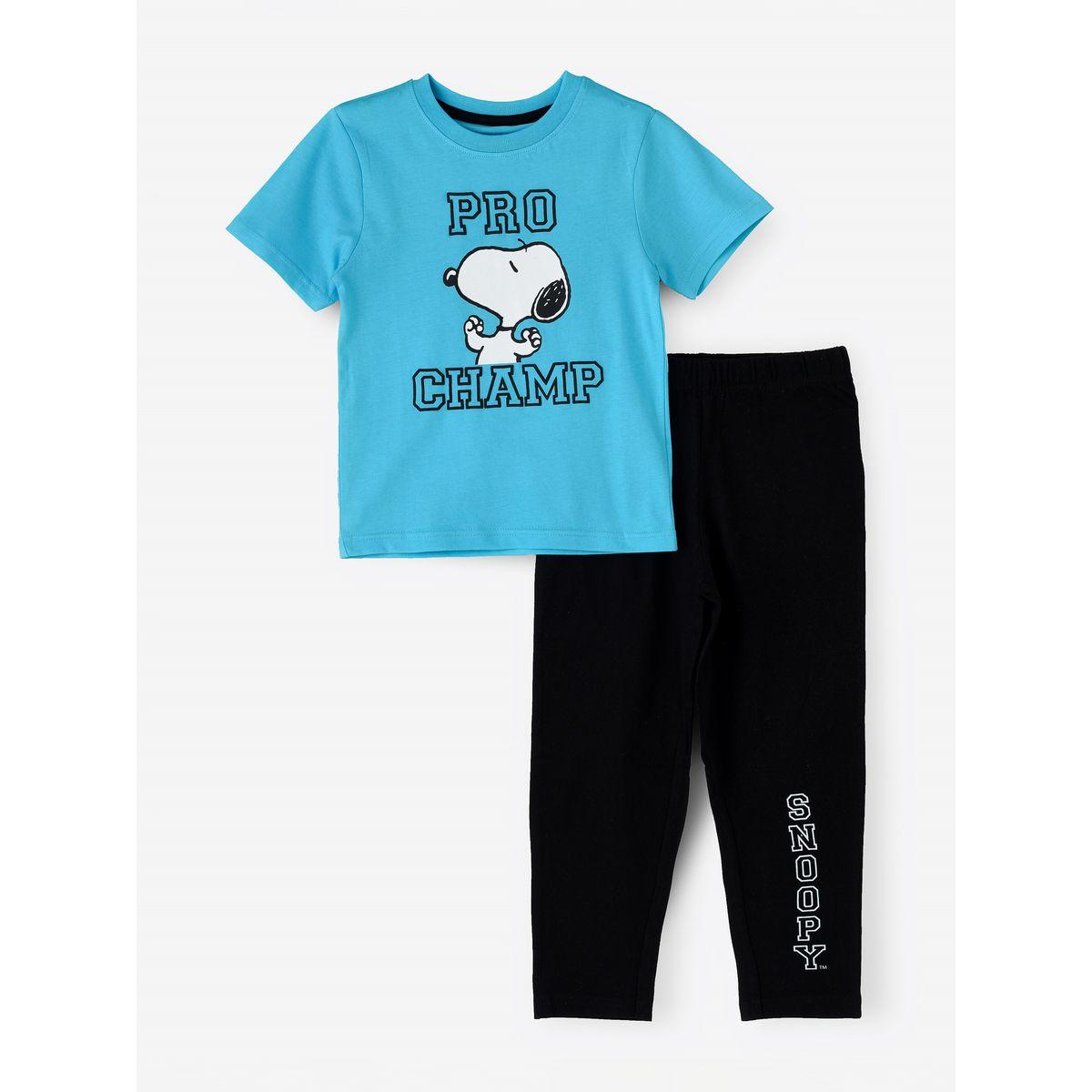 URBAN HAUL X Styli  Peanuts Snoopy Graphic T-Shirt & Pyjama Set-boys-clothing-nightwear-image-1