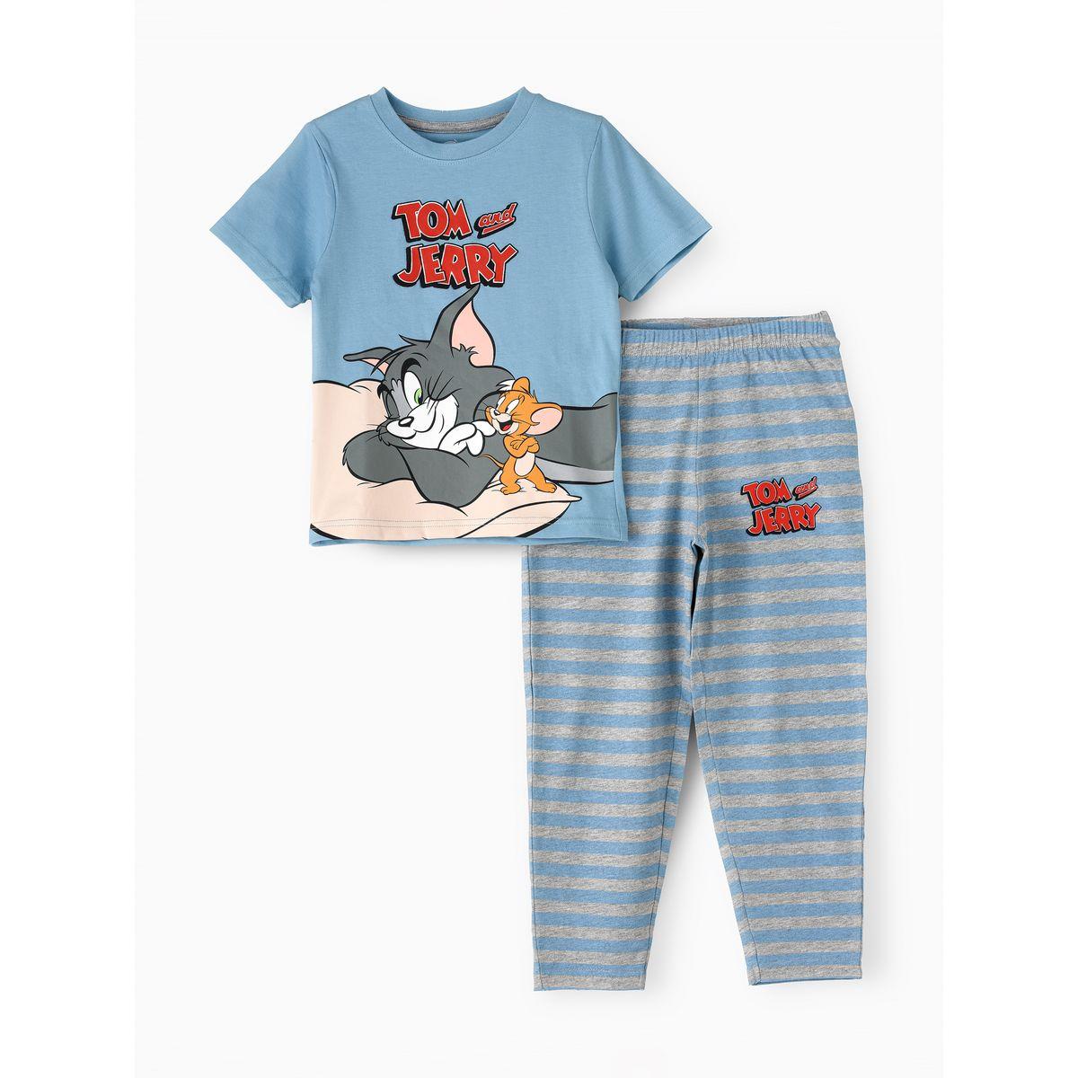 طقم من بنطال بيجاما مع تيشيرت بطبعة توم وجيري أوربان هُول × ستايلي-boys-clothing-nightwear-image-1