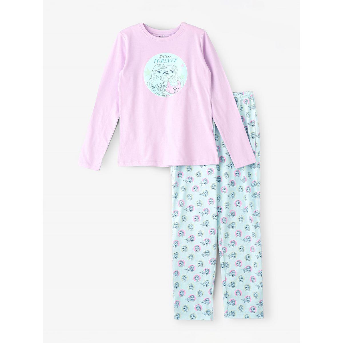 URBAN HAUL X Styli  Disney Frozen Graphic T-Shirt & Pyjama Set-girls-clothing-nightwear-image-1
