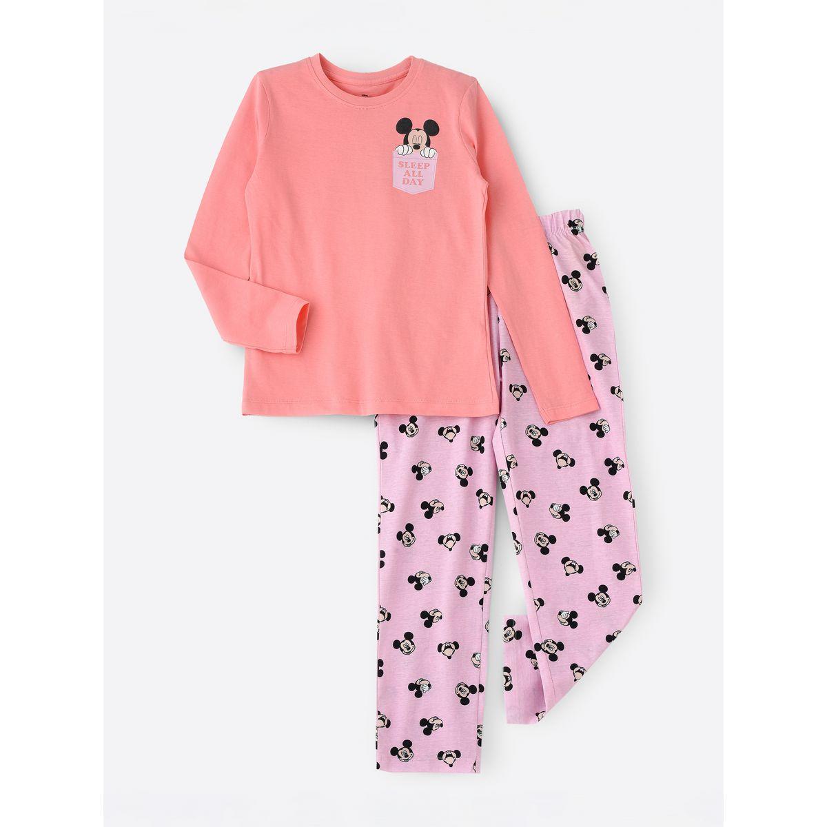 URBAN HAUL X Styli  Disney Minnie Mouse Graphic T-Shirt & Pyjama Set-girls-clothing-nightwear-image-1