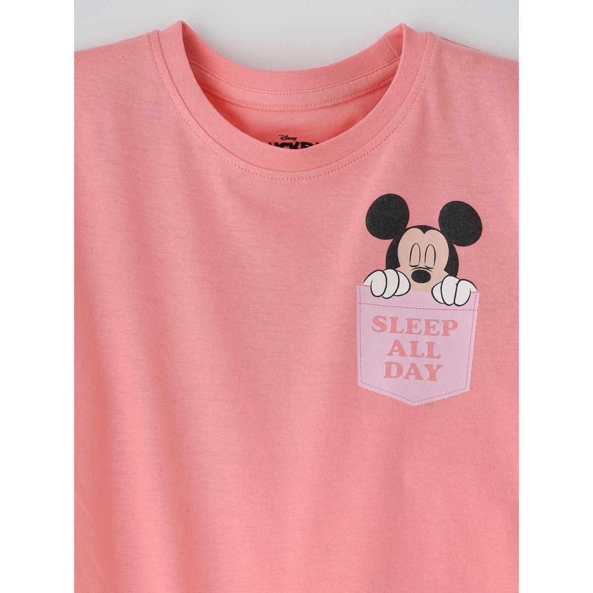 URBAN HAUL X Styli  Disney Minnie Mouse Graphic T-Shirt & Pyjama Set-girls-clothing-nightwear-image-2