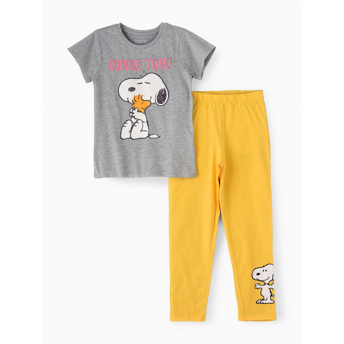 مجموعة من بنطال بيجاما مع تيشيرت بطبعة جرافيك أوربان هُول × ستايلي-girls-clothing-nightwear-image-1