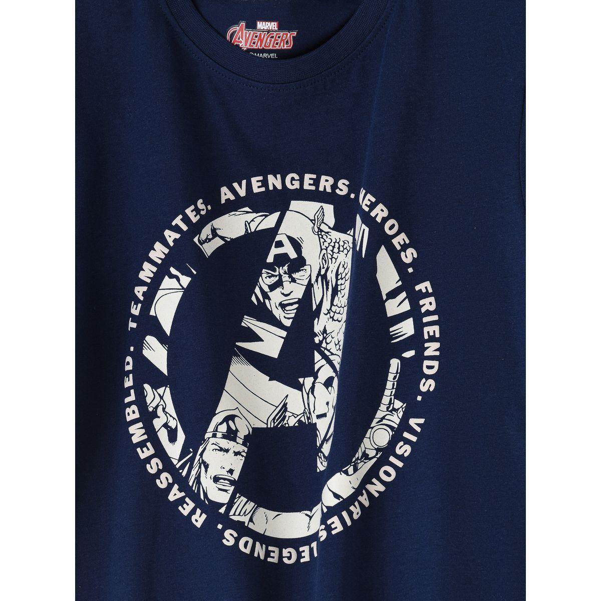 URBAN HAUL X Styli  Marvel Avengers Logo Graphic T-Shirt & Pyjama Set-boys-clothing-nightwear-image-2