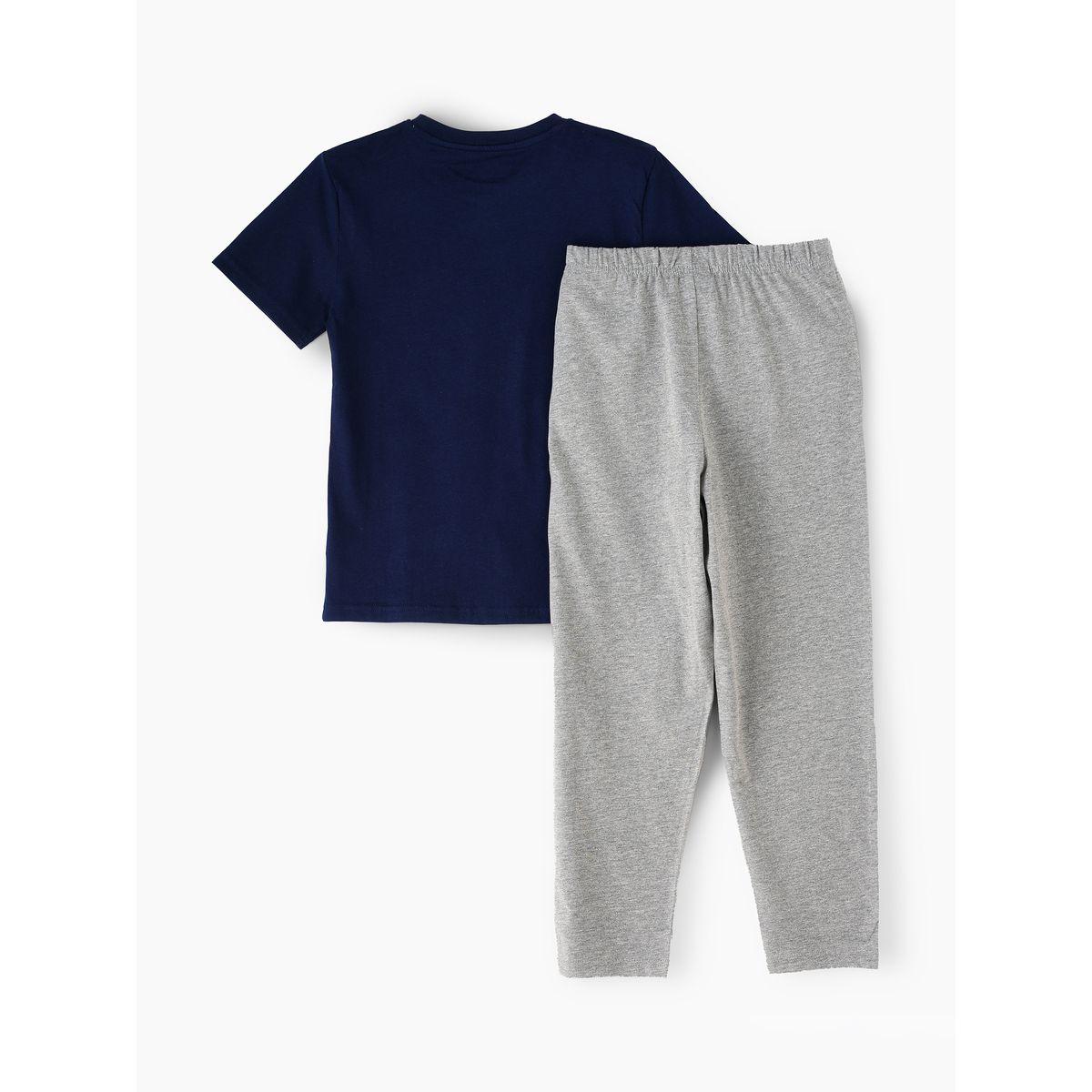 URBAN HAUL X Styli  Marvel Avengers Logo Graphic T-Shirt & Pyjama Set-boys-clothing-nightwear-image-3