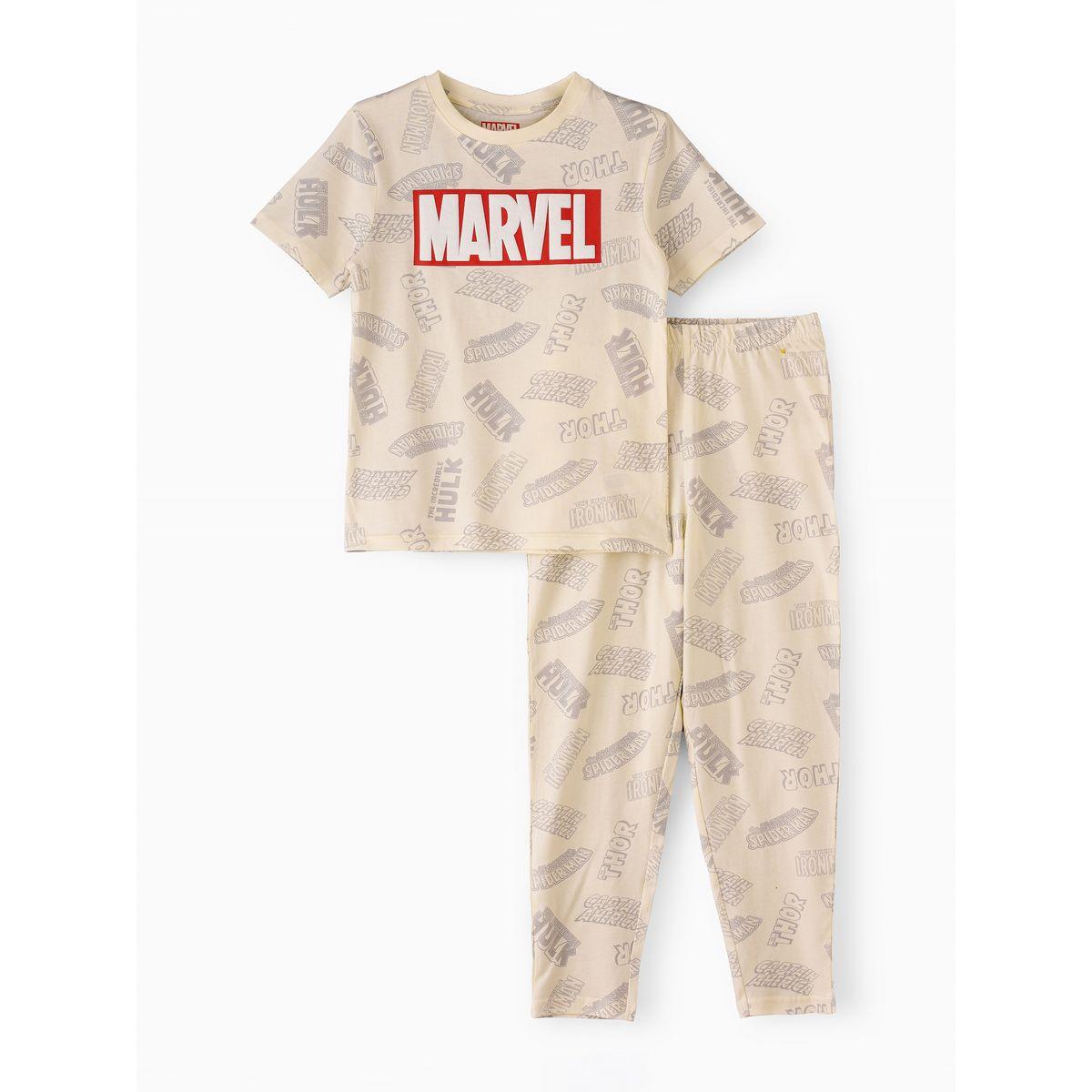 URBAN HAUL X Styli  Marvel Avengers Logo T-Shirt & Pyjama Set-boys-clothing-nightwear-image-1
