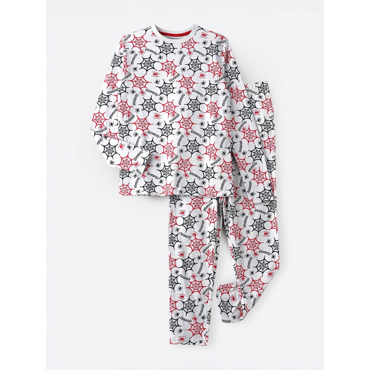 URBAN HAUL X Styli  Spider Man Web Graphic T-Shirt & Pyjama Set-boys-clothing-nightwear-image-1