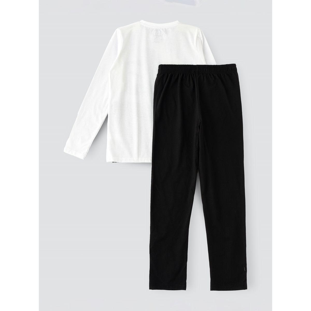 طقم من بنطال بيجاما وتيشيرت بطبعة جرافيك أوربان هُول × ستايلي-boys-clothing-nightwear-image-3
