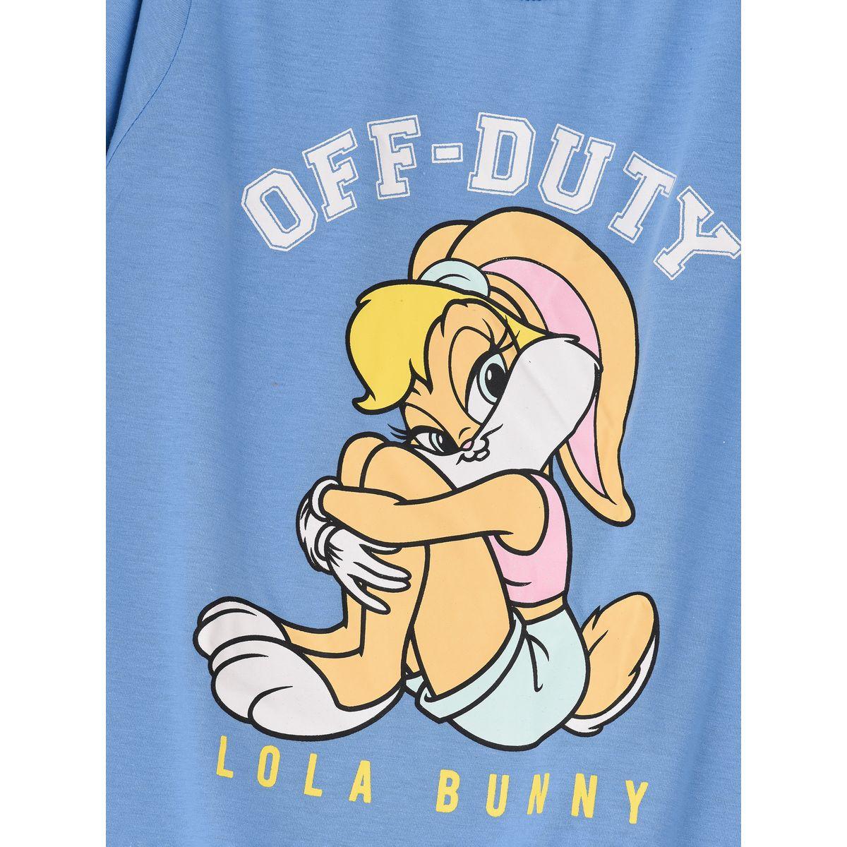 URBAN HAUL X Styli  Looney Tunes Lola Bunny Print T-Shirt & Pyjama Set-girls-clothing-nightwear-image-2