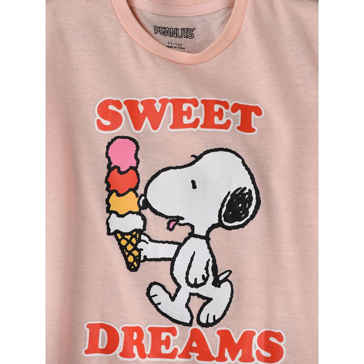 URBAN HAUL X Styli  Snoopy Graphic T-Shirt & Pyjama Set-girls-clothing-nightwear-image-2